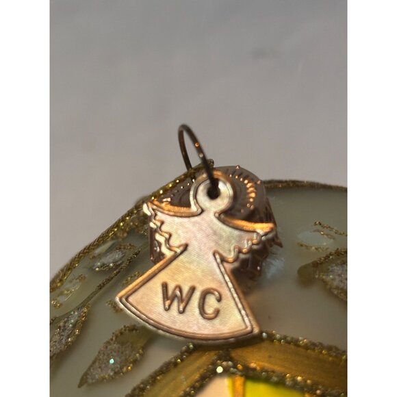 Hand-Painted Stained Glass Style Sullivans Egg Ornament With Gold Glitter Cross - Picture 6 of 7